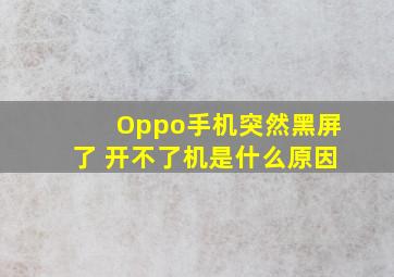 Oppo手机突然黑屏了 开不了机是什么原因